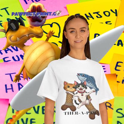 Ther-A-Paws Funny Cat and Fish Halloween T-Shirt